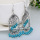 Retro Turquoise Tassel Earrings Bohemian Women Accessories